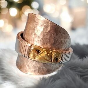 Saddle Ring Handmade from Silverplate Vintage Spoon. NWT